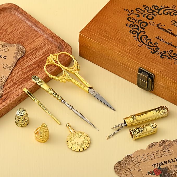 Vintage Embroidery Scissors Set, European Style Stainless Steel Sewing Tools - Image 5