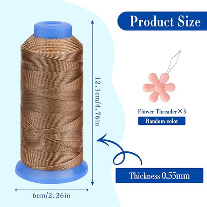 0.55mm Beading Threads, 490 Yards Round Waxed Threads Polyester Cord Waxed - Image 2