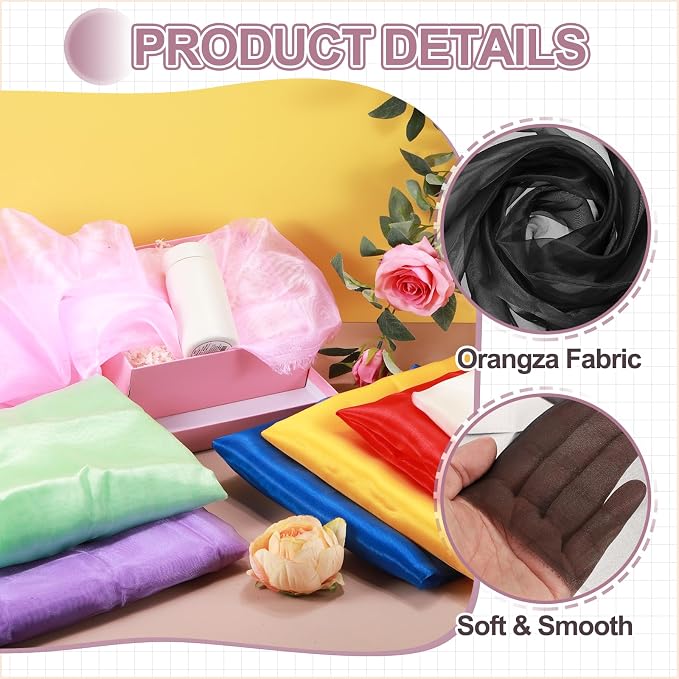 MECCANIXITY Iridescent Sheer Organza Fabric, 10 Yards x 59 Inches Solid - Image 3