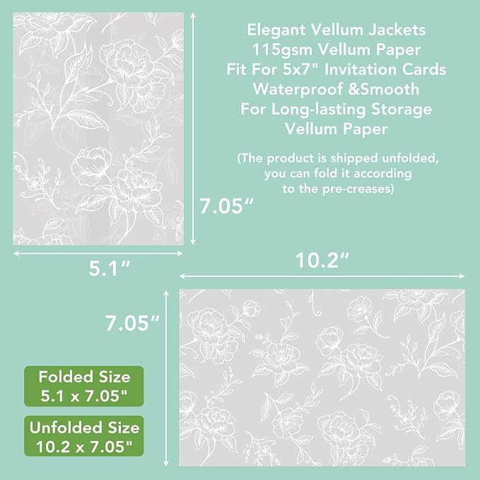 SWANGSA 100 Pack Vellum Jackets - Image 2