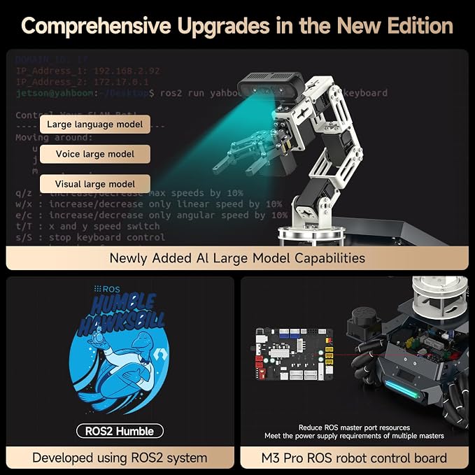 Yahboom ROS2 Robot Kit with Jetson Orin NX 16GB Super Large AI Model with 6DOF - Image 3