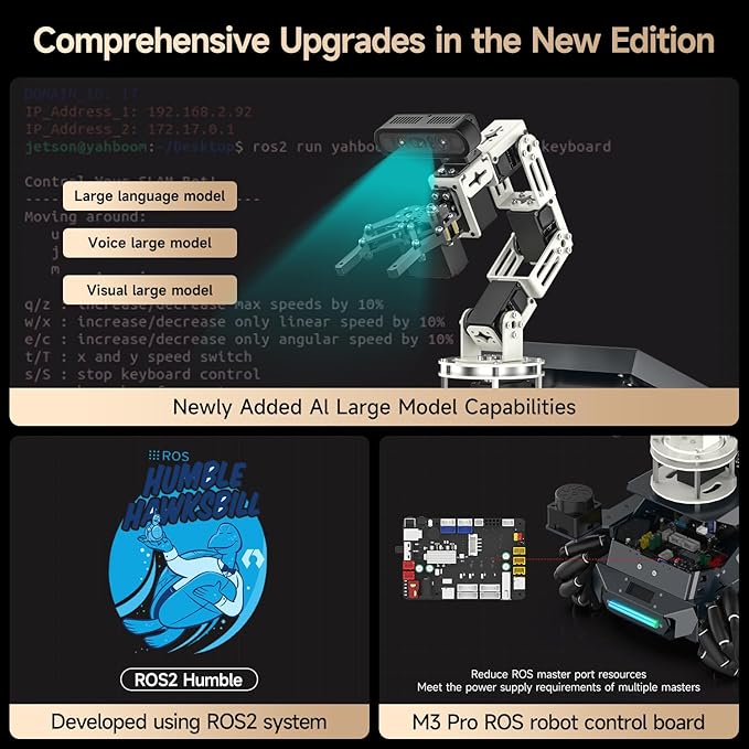 Yahboom Jetson Orin Nano 8GB ROS2 AI Robot Kit Large AI Model Supports 3D - Image 3