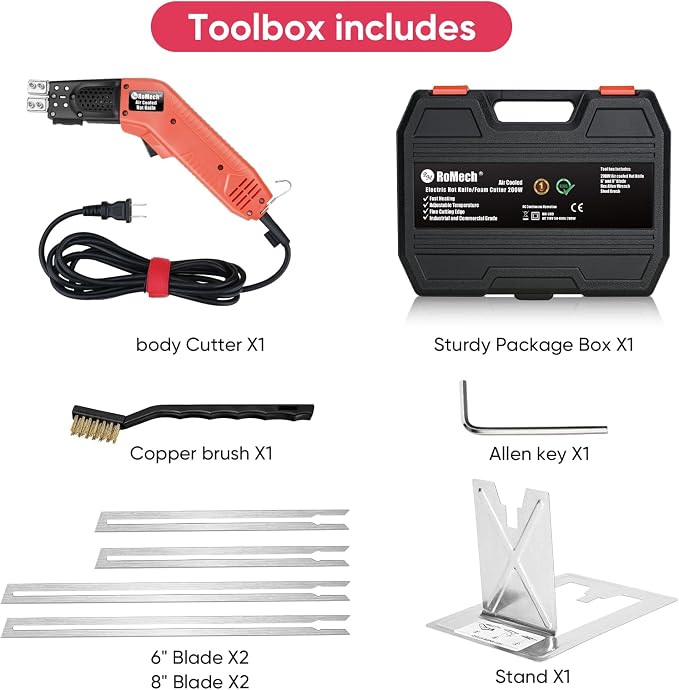 ROMECH Foam Cutter Pro Electric Hot Knife, 200W Air Cooled Styrofoam Cutting - Image 6