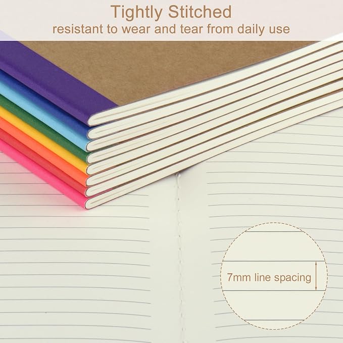 ZCZN 8 Pack Colorful Lined Notebooks Bulk, A5 Journals - Image 5