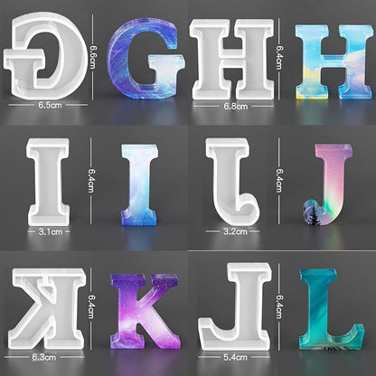 Letter Mold 2.5 inch 26 Pack Letter Mold Letter Resin Mold Alphabet Candle Mold - Image 4