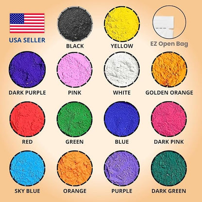 Natural 14‑Color Holi Powder Pack – 14 x 75 gm Washable Non‑Toxic Chalk Color - Image 2