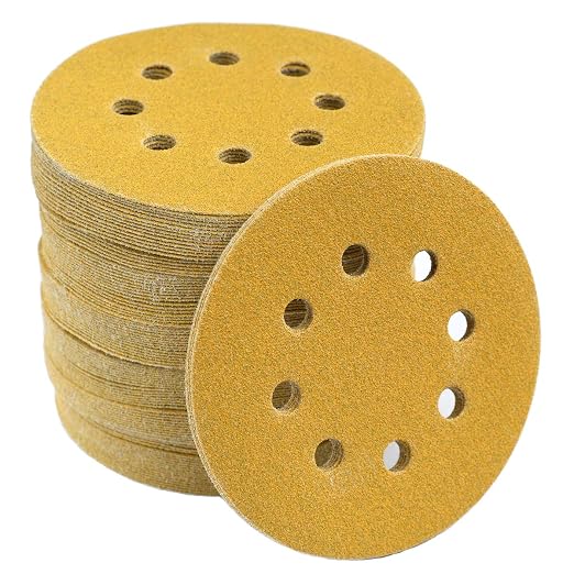 5-Inch 8-Hole Hook and Loop Sanding Discs 100-Grit Random Orbit Sandpaper by Aiyard