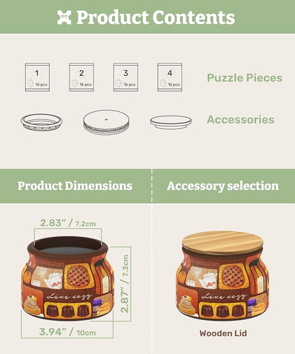PieceRelax 3D Puzzle Jar 64 Plastic Pieces - Image 6