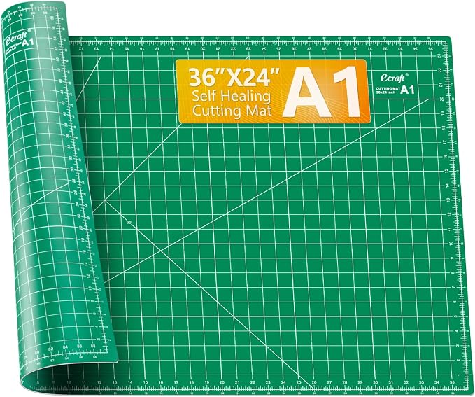 Ecraft 24"x36" Self-Healing Sewing Mat: Large Double Sided Green 5-Ply Hobby Mat by ecraft