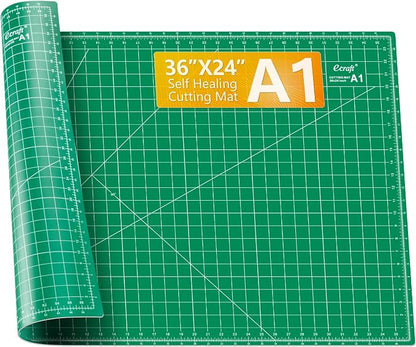 Ecraft 24"x36" Self-Healing Sewing Mat: Large Double Sided Green 5-Ply Hobby Mat by ecraft