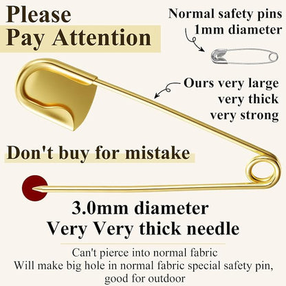 Juexica 5 Pcs 5 Inch Jumbo Stainless Steel Safety Pins Large Heavy Duty Huge - Image 3