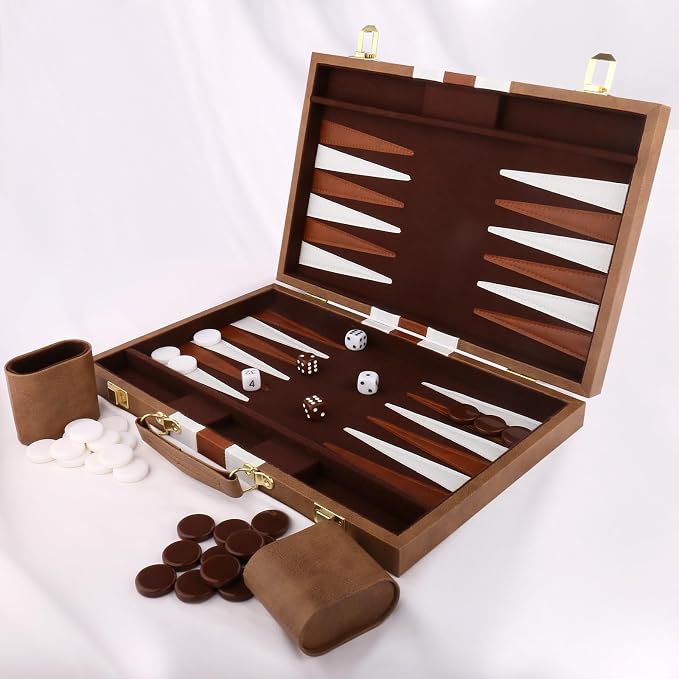 Backgammon Set - Classic Board Game - Portable Travel Strategy Backgammon Game - Image 2
