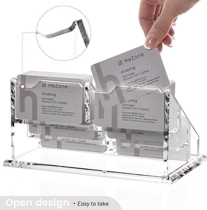 Business Card Holder for Desk, Acrylic Business Card Organizer, Office Desk - Image 4