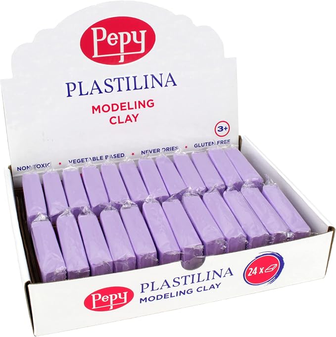 Pepy Plastilina Reusable and Non-Drying Modeling Clay; Set of 24 Bars, 1.4 by Pepy