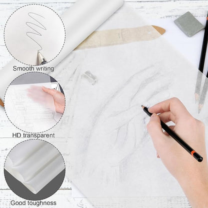Tracing Paper Roll 12 Inch x 30 Yards White Pattern Paper Translucent Trace - Image 3