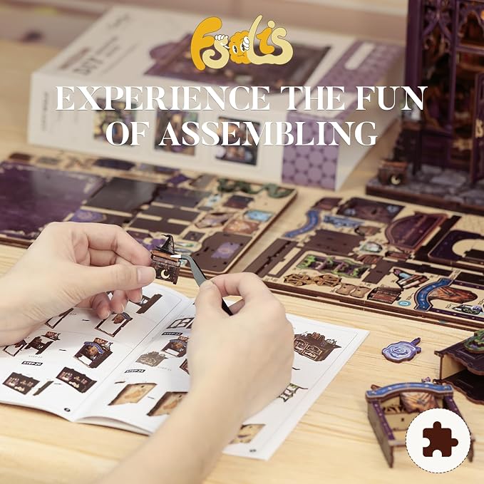 Fsolis Book Nook Kit, DIY Scene Miniature House Kit - Image 5