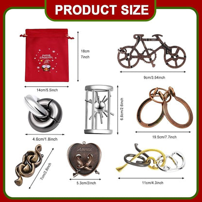 9 PCS Metal Brain Teaser Puzzles Logic Metal Puzzle - Image 2