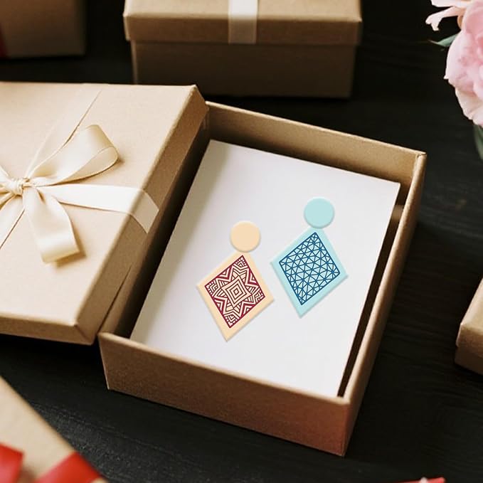 CHGCRAFT 4 Pcs Rhombus Pattern Polymer Clay Texture Sheets Abstract Art - Image 5
