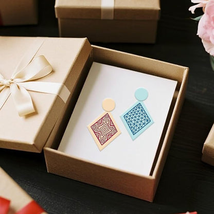 CHGCRAFT 4 Pcs Rhombus Pattern Polymer Clay Texture Sheets Abstract Art - Image 5