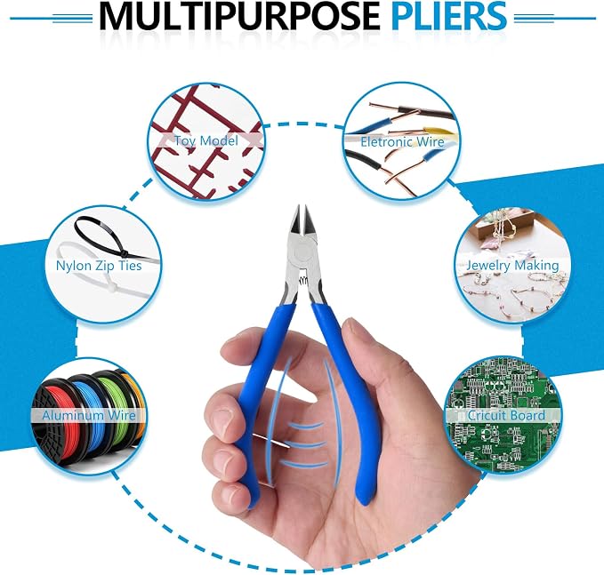 Needle Nose Pliers and Wire Cutters Set, Ultra-Sharp Crafts Diagonal Cutters - Image 6