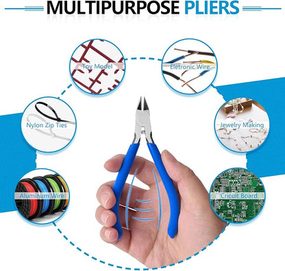 Needle Nose Pliers and Wire Cutters Set, Ultra-Sharp Crafts Diagonal Cutters - Image 6