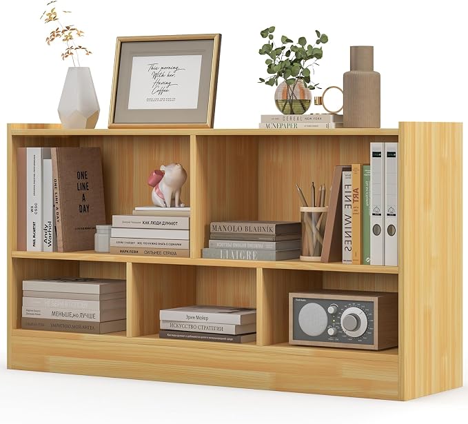 LOKO 2 Tier 5 Cube Bookcase, Open Shelf Storage Cabinet, Wooden Display Cabinet by LOKO