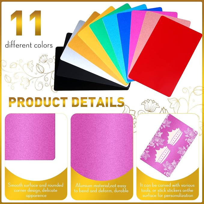 Thenshop 550 Pcs Metal Business Cards Engraving Aluminum Plates - Image 4