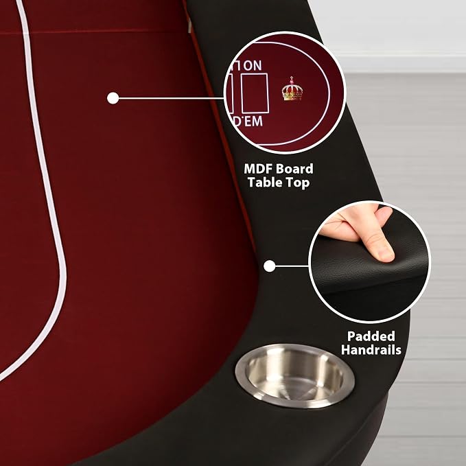 Upgrade 91'' Foldable Poker Table - Image 4