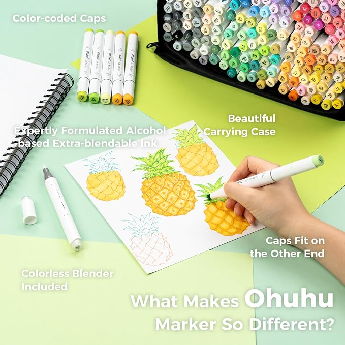 Ohuhu Alcohol Markers Brush Tip - Image 7