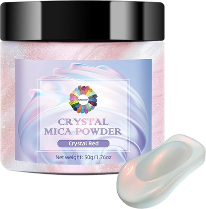 Crystal Red Mica Powder for Epoxy Resin，Natural Shimmer Mica Powder Used for by NTWJNJY