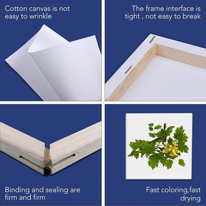 ESRICH Mini Stretched Canvas 12 Pack 4x4inch, 2/5''Profile Art Primed Canvases - Image 5
