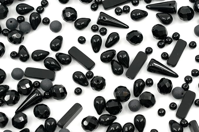 2.1oz of Glass Bead Mix with Drops, Table-Cut and fire Polish Czech Beads - Image 3