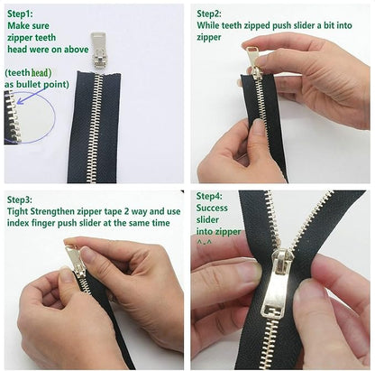#5 Metal Zippers by The Yard Bulk 2 Yards Black Tape - Image 2