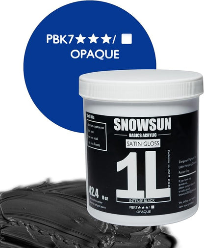 SNOWSUN Large Bulk Acrylic Paint, Basic Charcoal Black Acrylic Paint 1L /42.4 oz - Image 3