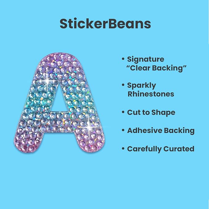 StickerBeans® Rhinestone Alphabet Letter Sticker A - Image 2