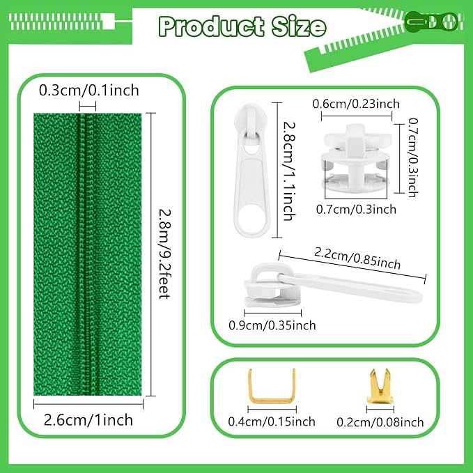 DOITEM 15.3 Yards/ 14 m 5 Pieces Assorted Colors #3 Nylon Coil Zippers - Image 3