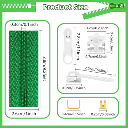 DOITEM 15.3 Yards/ 14 m 5 Pieces Assorted Colors #3 Nylon Coil Zippers - Image 3