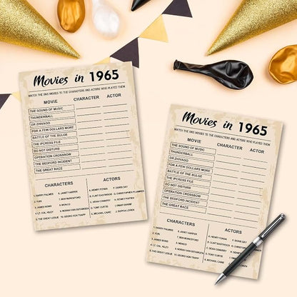 60th Birthday Party Games, Movies in 1965 Games, Birthday Party Supplies - Image 5