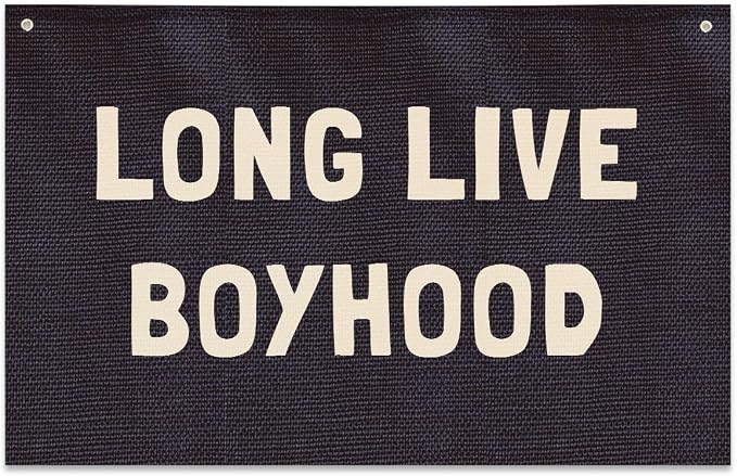 Long Live Boyhood Banner, Boys Room Decor, Canvas Banner Wall Hanging Flag Decor by JIUWEIHU