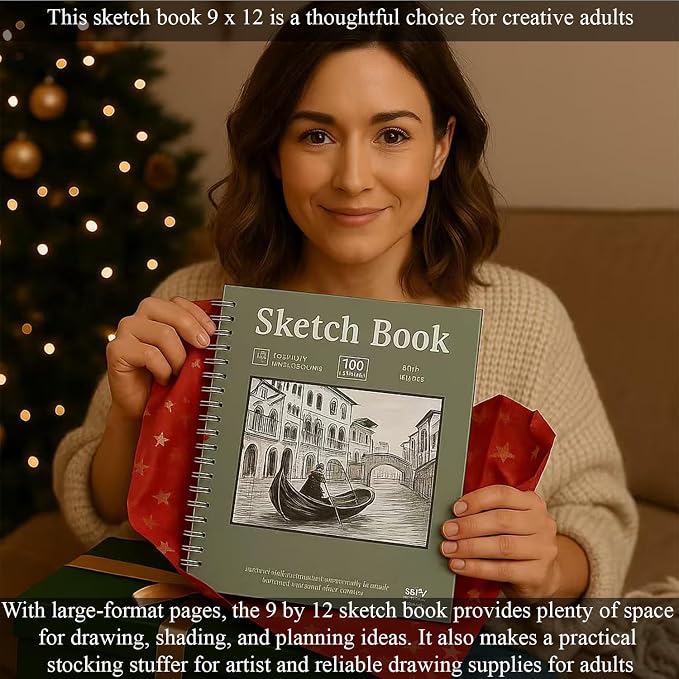 Sketch Book 9x12 inch, 68 lb/100gsm Artist Sketch Pad, 100 Sheets Each - Image 7