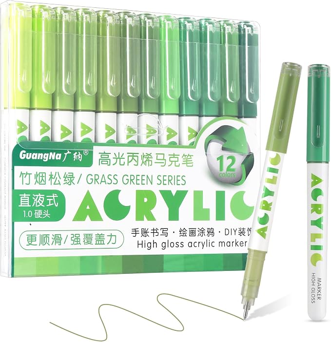 kander Direct Liquid Highlighter Acrylic Marker, 12 Colors Gel Pens by Unknown