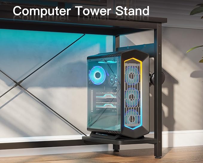 Coleshome 66" L Shaped Gaming Desk, Corner Computer Desk, Sturdy Home Office - Image 6