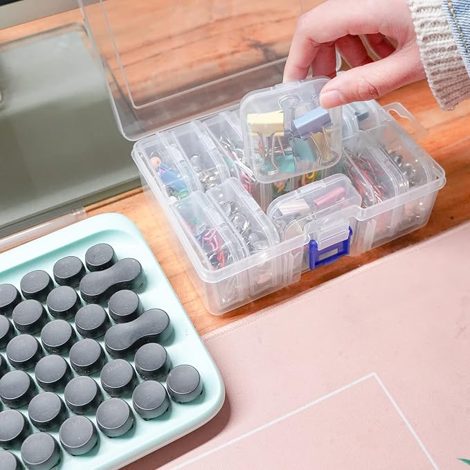 13 Pieces Small Plastic Craft 0rganizers and Storage, Transparent Box - Image 4