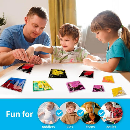 Art3d 6”x6” Square Sensory Fidget Liquid Motion Tiles - Image 4