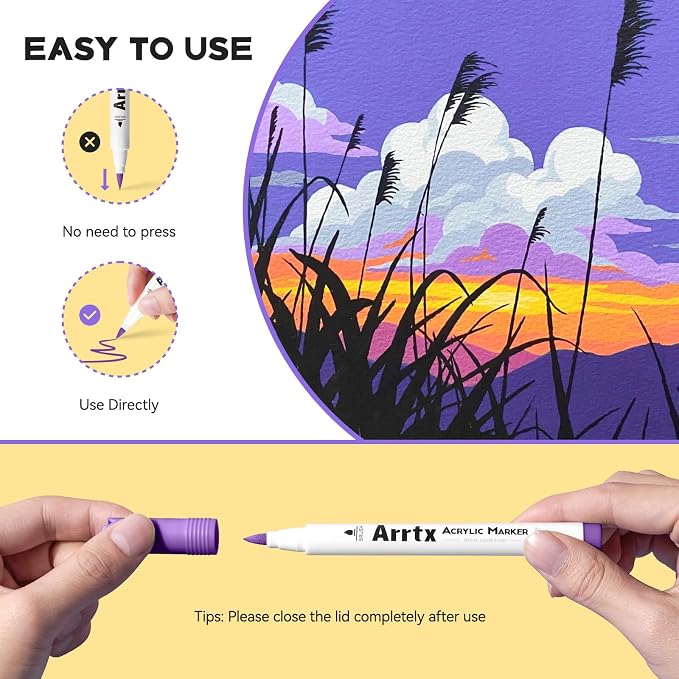 Arrtx 48 Colors Acrylic Marker, - Image 2