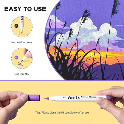 Arrtx 48 Colors Acrylic Marker, - Image 2