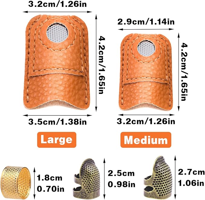 8 Pcs Hand-Working Sewing Thimble, Adjustable Metal Finger Protectors - Image 2