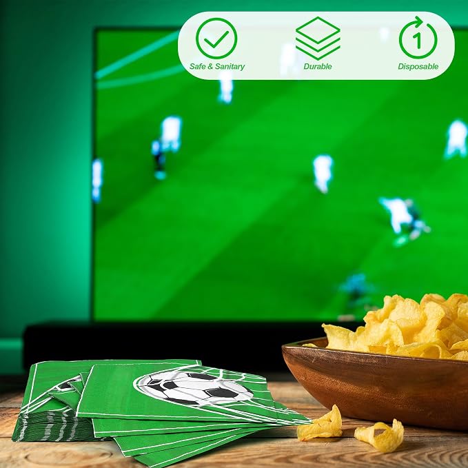 Aodaer 48 Pieces Soccer Paper Napkins Disposable Football Party Napkins Sports - Image 6