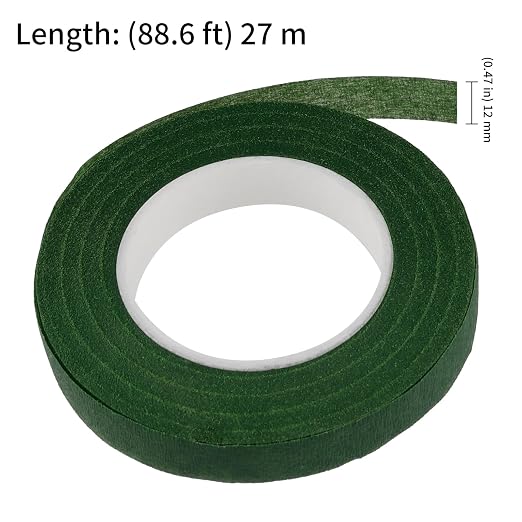 KEILEOHO 30 Rolls 29.5 Yard Floral Tape, 1/2 inch Wide Dark Green Flower Stem - Image 2