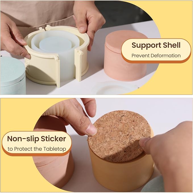 BOOWAN Nicole Simple Style Candle Vessels Silicone Mold, Candle Jar Mould - Image 5